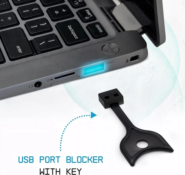 Alt view image 3 of 6 - USB-A & USB-C Port Blockers Bundle with Key - Removable Type-A & Type-C Locks for PC, Laptop, Notebook & Gaming Devices - Moisture Resistant Shield for Data Protection