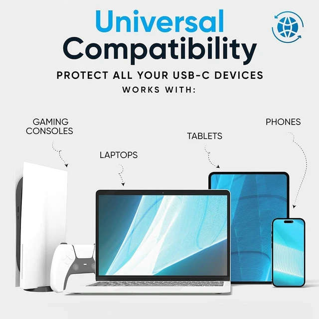Alt view image 4 of 6 - USB-A & USB-C Port Blockers Bundle with Key - Removable Type-A & Type-C Locks for PC, Laptop, Notebook & Gaming Devices - Moisture Resistant Shield for Data Protection
