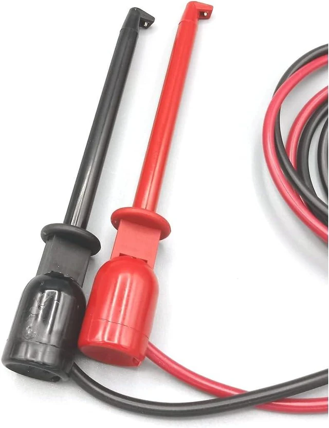 Alt view image 3 of 5 - Insulation-Piercing Macro-Hook to Standard (4 mm) Banana Plug 36" Test Lead (18 AWG PVC) - Set of 2: Red, Black (BXJL-36R/B)