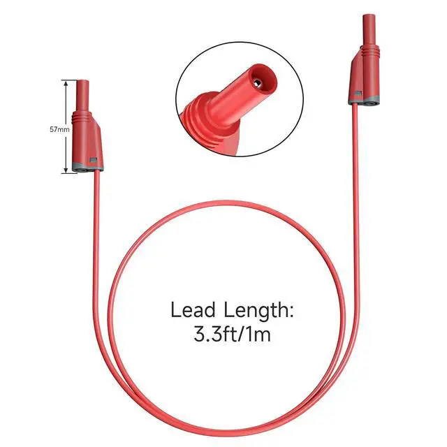 Alt view image 2 of 6 - 4mm Safety Shrouded Banana Plug Silicone Test Leads Kit 40PCS