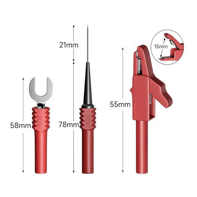 Alt view image 3 of 6 - 4mm Safety Shrouded Banana Plug Silicone Test Leads Kit 40PCS