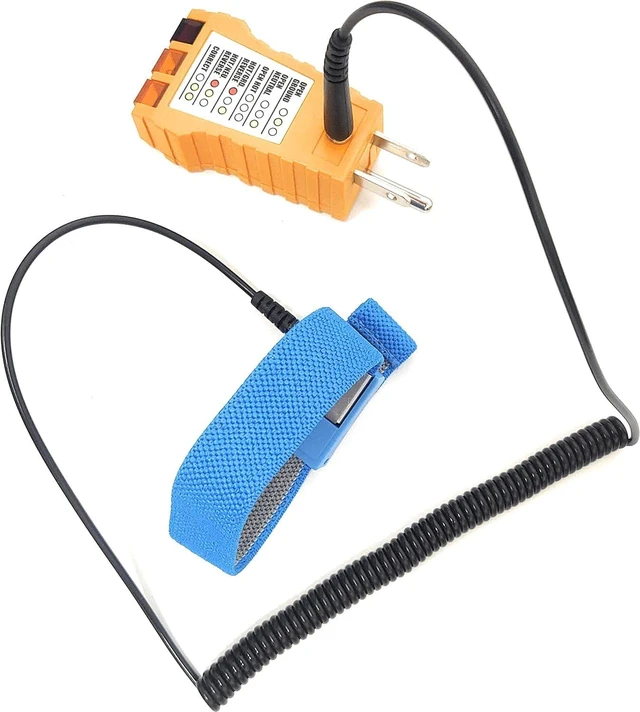 Main image of ESD Ground Point & Outlet Circuit Tester, ESD Grounding Wristband for Controlling Static Electricity (1 Set) (STI-61-038)