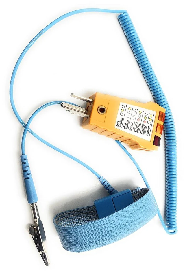 Alt view image 6 of 7 - ESD Ground Point & Outlet Circuit Tester, ESD Grounding Wristband for Controlling Static Electricity (1 Set) (STI-61-038)