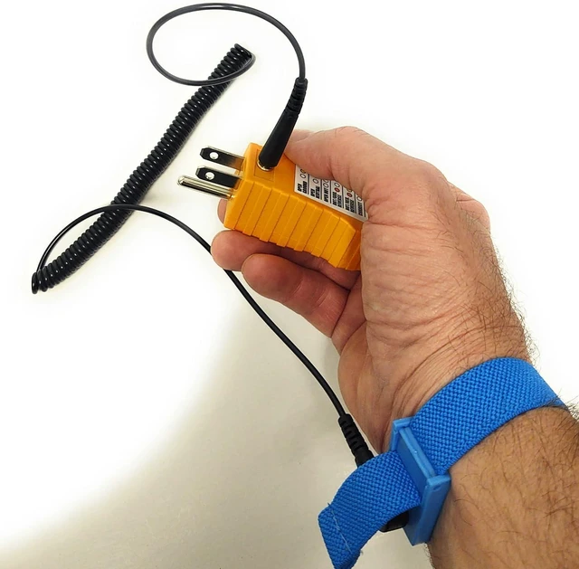 Alt view image 7 of 7 - ESD Ground Point & Outlet Circuit Tester, ESD Grounding Wristband for Controlling Static Electricity (1 Set) (STI-61-038)