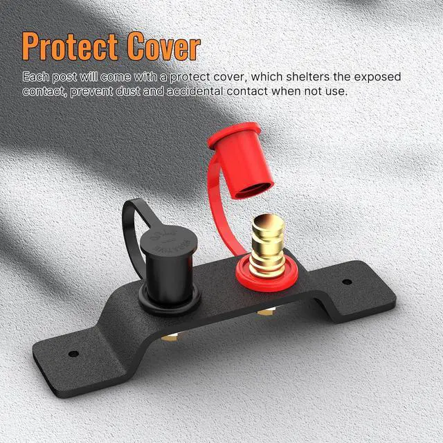 Alt view image 5 of 6 - Remote Battery Terminals Heavy Duty Battery Relocation Kit with Bracket Cable Battery Remote Terminal Jumper Post for Car Can-Am X3 UTV ATV