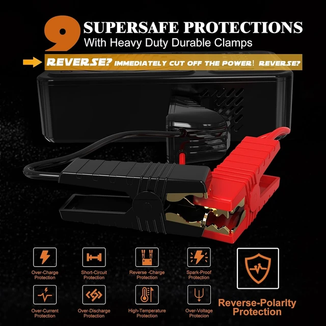 Alt view image 4 of 6 - 3000A Portable Car Jump Starter with Air Compressor