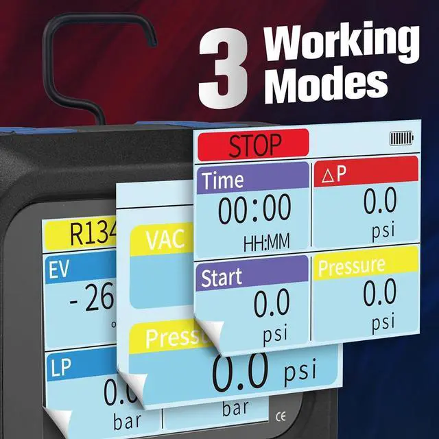 Alt view image 2 of 7 - Digital Manifold Gauges HVAC, R454B R134A R410A R32 AC Gauge Set