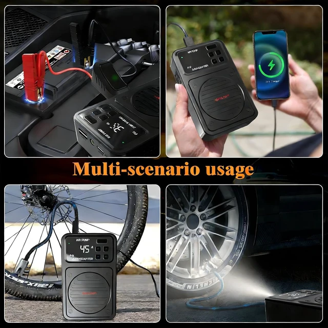 Alt view image 6 of 6 - 3000A Portable Car Jump Starter with Air Compressor