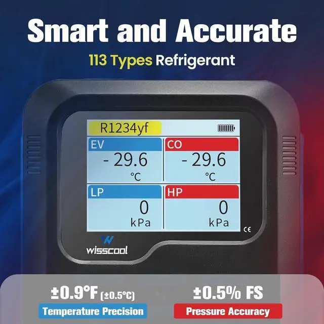 Alt view image 4 of 7 - Digital Manifold Gauges HVAC, R454B R134A R410A R32 AC Gauge Set