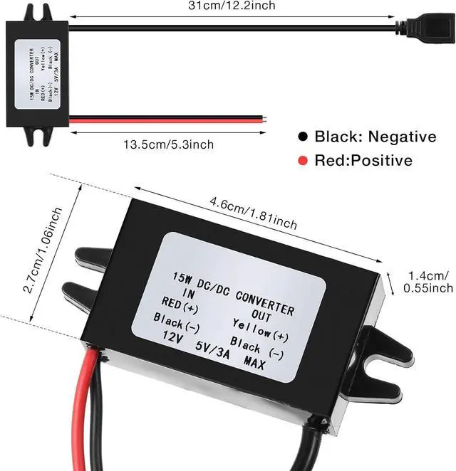 Alt view image 3 of 7 - Weewooday 8 Pieces 12v to 5v Dc Converter Buck Module USB Output Power Adapter Dc Car Power Converter Regulator