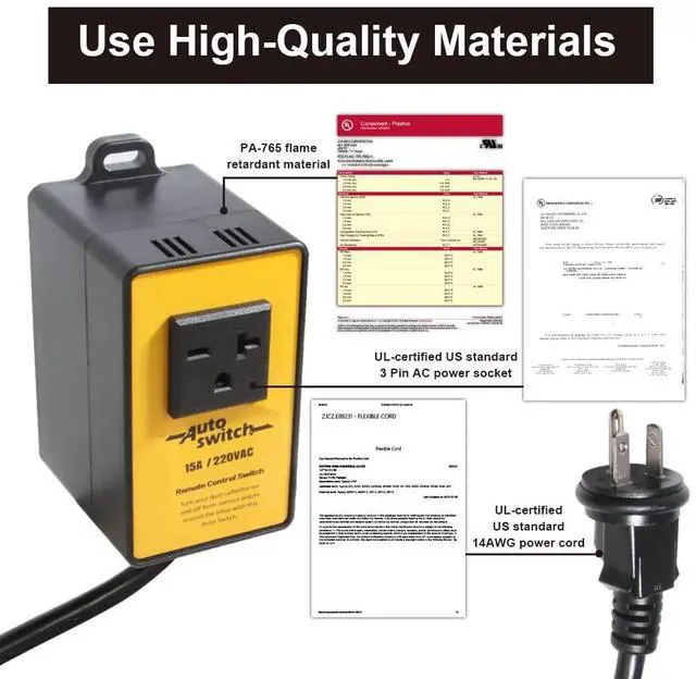 Alt view image 5 of 6 - O'SKOOL 220V Wireless Remote Control Dust Collector Start Output Switch (Battery Included)