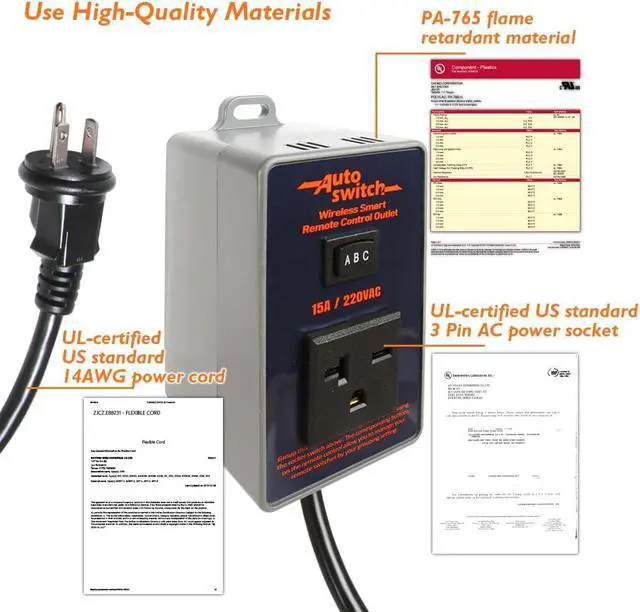 Alt view image 4 of 6 - Remote Control Wireless Electrical Outlet Switch, 433M Transmitter 220V Plug (Battery Included), PTA022