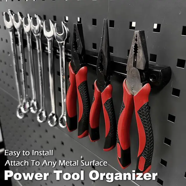 Alt view image 7 of 7 - 17 Inch Double Sided Magnetic Tool Holder, Heavy Duty Wall Mount Bar with Extra Strong Magnets for Screwdrivers Wrenches Pliers, Magnetic Tool Strips for Garage Workshop or Jobsite (2 Pack)