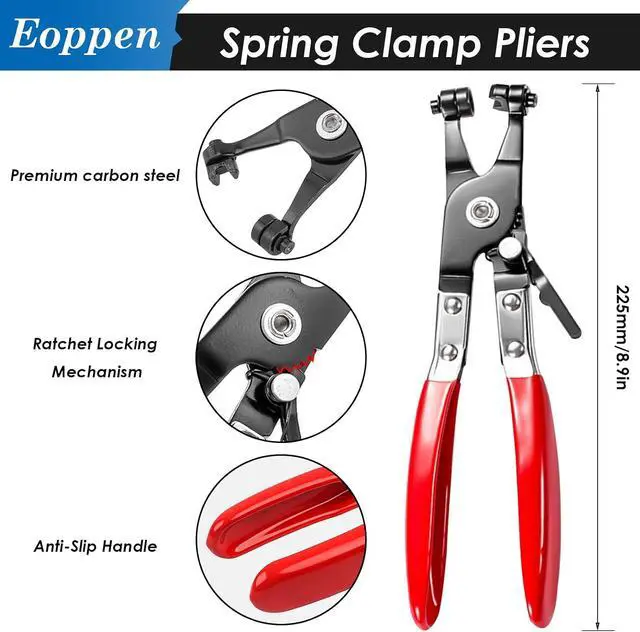Alt view image 6 of 7 - 195Pcs 6-38mm Spring Hose Clamps Assortment Kit with Swivel Flat Band Fuel Hose Clamp Plier - 23 Sizes Fuel Line Silicone Vacuum Hose Low Pressure Air Clamps