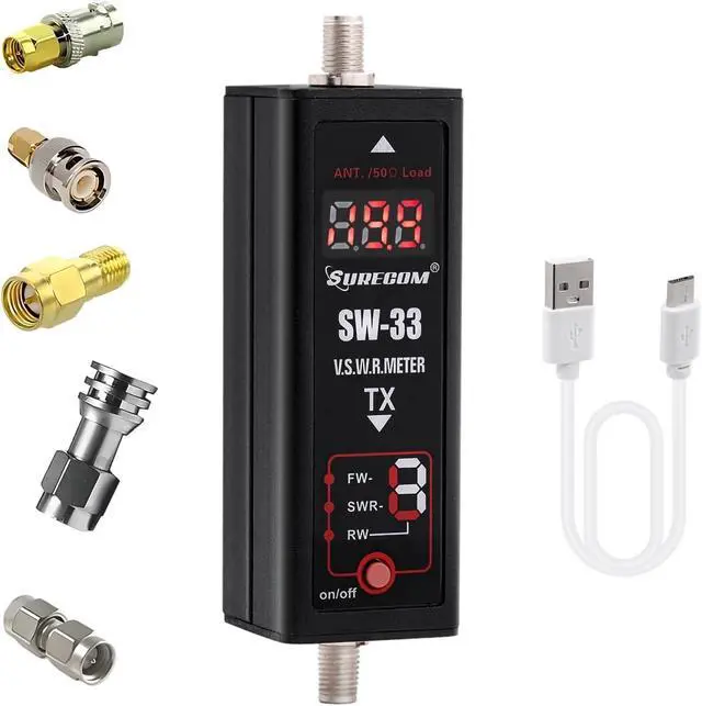 Main image of Gam3Gear SURECOM SW-33 Mark II 100 W 125-525 Mhz Mini Digital VHF UHF Two-Way Radio Handheld Power & SWR Meter