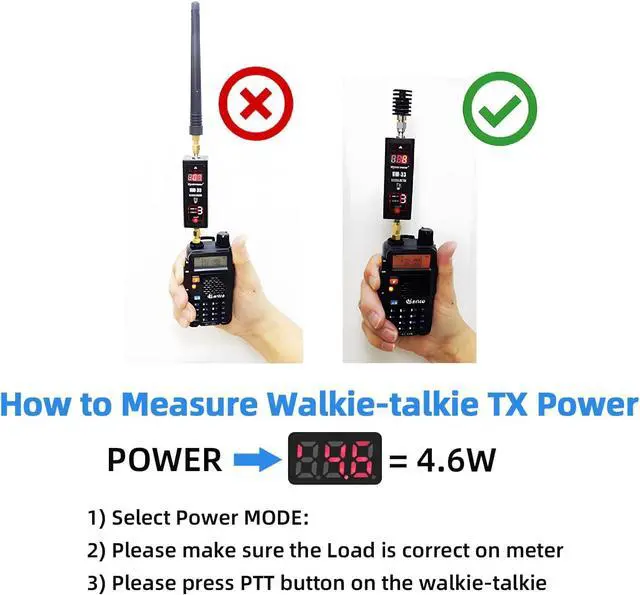 Alt view image 6 of 7 - Gam3Gear SURECOM SW-33 Mark II 100 W 125-525 Mhz Mini Digital VHF UHF Two-Way Radio Handheld Power & SWR Meter