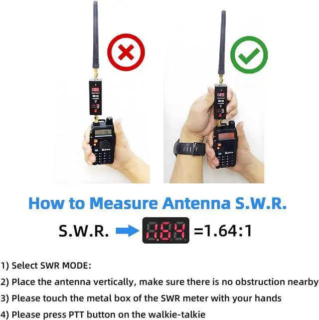 Alt view image 7 of 7 - Gam3Gear SURECOM SW-33 Mark II 100 W 125-525 Mhz Mini Digital VHF UHF Two-Way Radio Handheld Power & SWR Meter