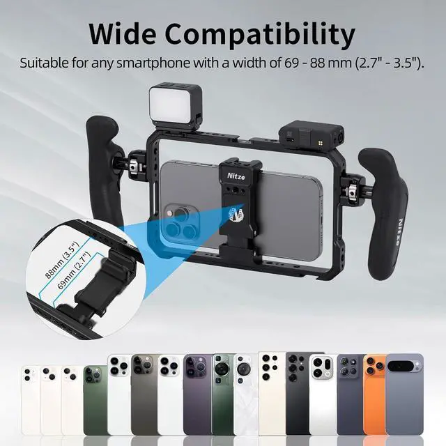 Alt view image 2 of 7 - Smartphone Cage Universal Phone Video Rig - T-MP01B