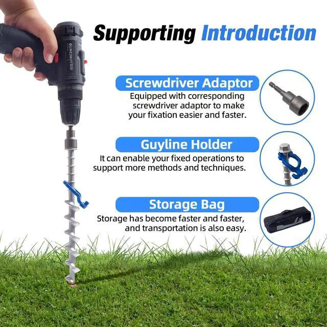 Alt view image 3 of 6 - Aluminum Ground Anchors, 12-Pack Heavy-Duty Screw Stakes | Secure Spiral Design for Firm Ground Grip