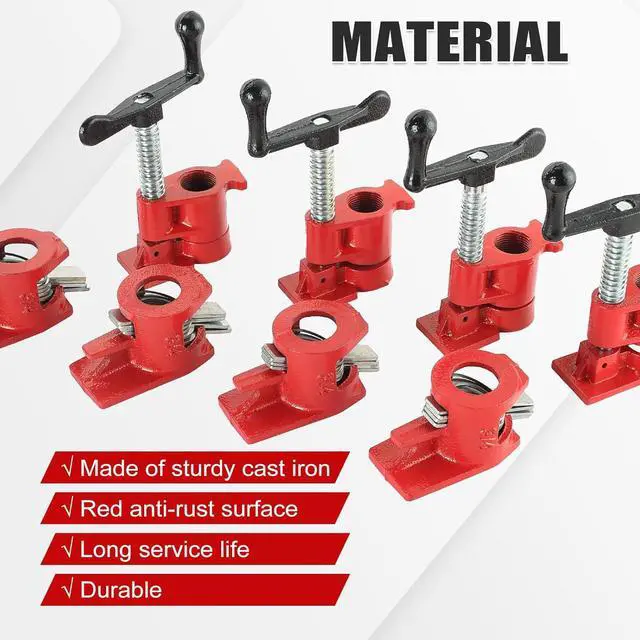 Alt view image 3 of 6 - 3/4" Wood Gluing Pipe Clamp Set