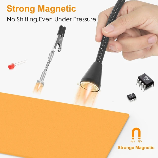 Alt view image 5 of 7 - Magnetic Helping Hands Soldering Station with 6 Flexible Arms, Heat-Resistant Mat, Cutting Mat & Ruler for DIY & Electronics Repair