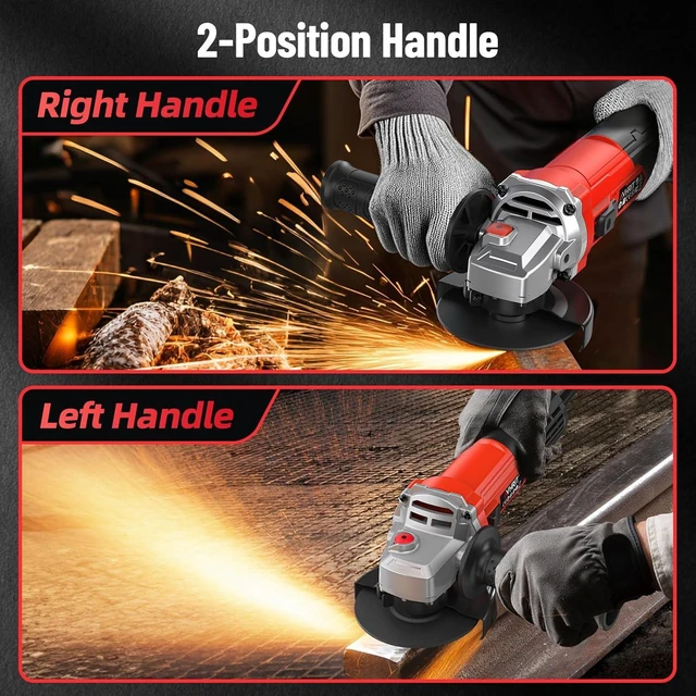 Alt view image 7 of 7 - 10 Amp 4-1/2" Angle Grinder, 1200W Power Grinder