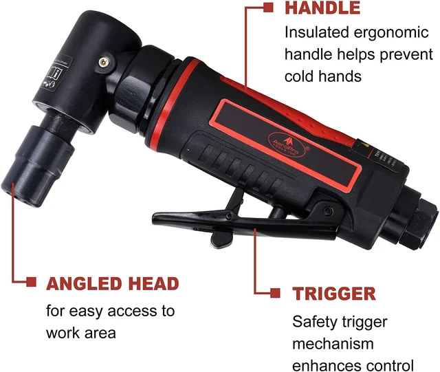 Alt view image 2 of 7 - 1/4-Inch Angle Pistol Grip Air Die Grinder