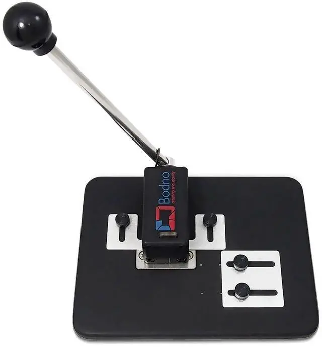 Main image of Heavy Duty Desktop ID Badge Slot Punch Black - Cr80 30 Mil PVC Card Slot Puncher w/Adjustable Centering Guides