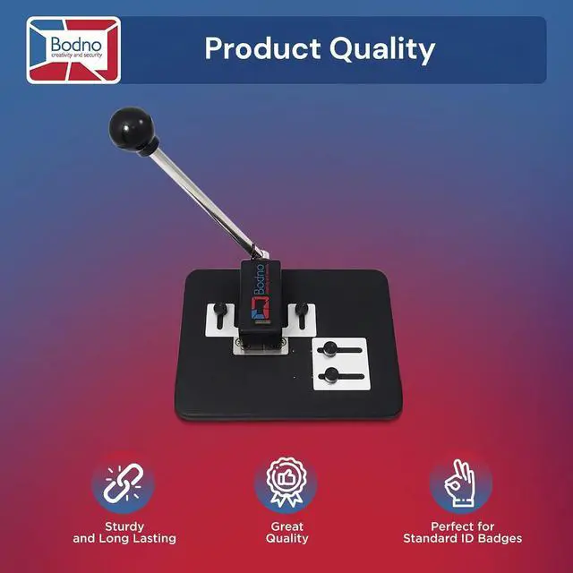 Alt view image 4 of 7 - Heavy Duty Desktop ID Badge Slot Punch Black - Cr80 30 Mil PVC Card Slot Puncher w/Adjustable Centering Guides