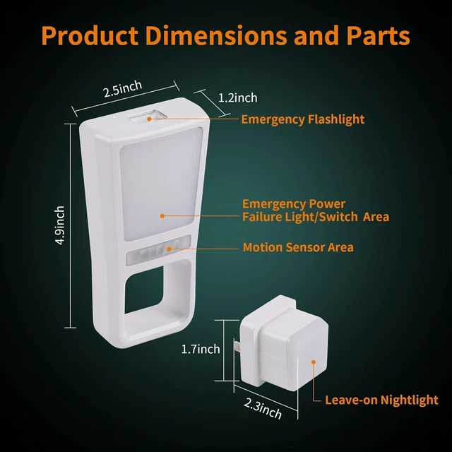 Alt view image 7 of 7 - 3 Pack 5-in-1 Power Failure Night Lights, Wireless Charging