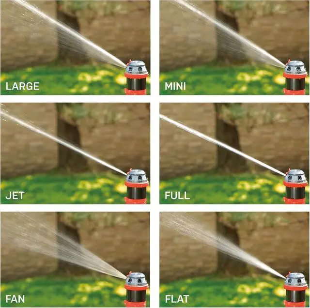 Alt view image 2 of 4 - 96122 Metal Base 6-Pattern Rotary Gear Drive Sprinkler | Quiet Operation, Adjustable Range, 5°- 360° Coverage, Flow-Through Design for Customized Watering, Quick Connect Starter Set Included