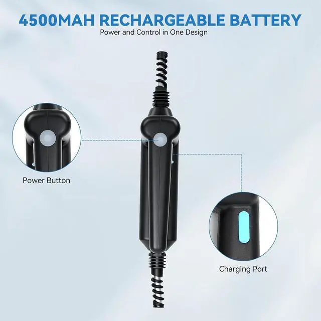 Alt view image 4 of 7 - Portable Misting Cooling System Kit with 10M Hose, 4500mAh Rechargeable Pump and 8 Mist Nozzles, Outdoor Misting System for Patio, Garden, Backyard, Camping, Beach, Golf Cart and Animal Shelter