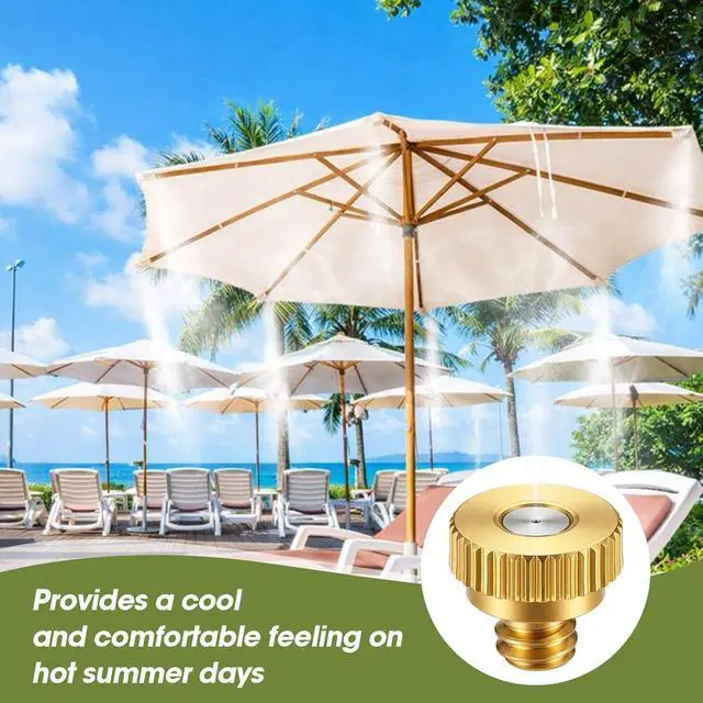 Alt view image 3 of 7 - 150 Pcs 0.3mm Brass Misting Nozzles, Mister Nozzles Brass for Outdoor Cooling System Orifice 10/24 UNC Replacement Heads for Outdoor Cooling System