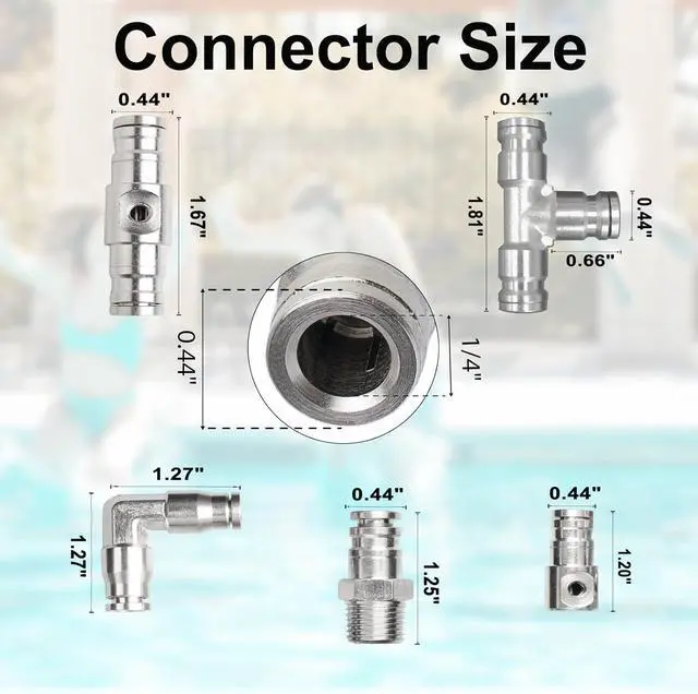 Alt view image 2 of 6 - Brass Patio Misting Kit 11pcs Brass Micro-Nozzles & 16pcs 1/4 Slip Connectors for Outdoor Cooling (UNC 10/24, 0.012 Precision Orifice, 15-280 psi)