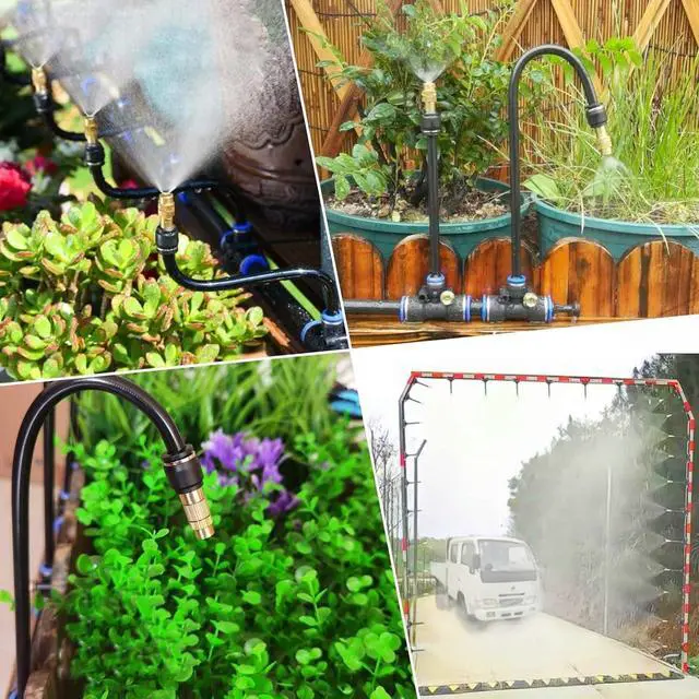 Alt view image 6 of 6 - 131FT Drip Irrigation Kit, Automatic Garden Watering System with Tool-Free Quick Connectors, 360° Bending Drippers & Copper Misting Nozzles for Greenhouse, Patio, Lawn & Vegetable Garden. (40M)