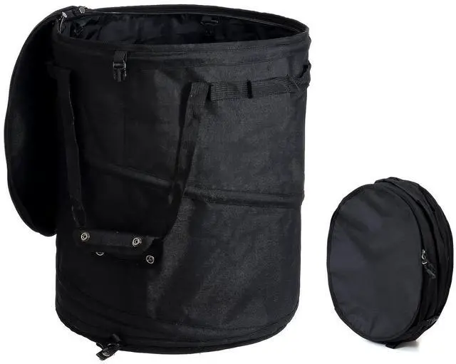 Main image of 16 Gallon Collapsible Trash Can Camping, Pop Up Trash Can for Camping, Heavy Duty Reusable Outdoor Trash Can for Yard Waste, Grass, Storm Debris, Construction Waste & Lawn Care (Black)