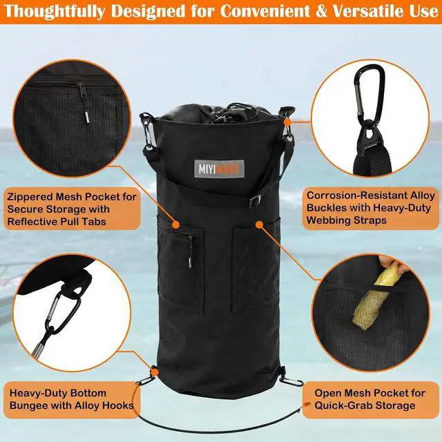 Alt view image 4 of 7 - Portable Boat Trash Can, Leakproof & Odor Resistant 10-13 Gal Reusable Garbage Bag with Clips, Easy Install Marine Trash Bag for Pontoon, Fishing, Kayak, RV & Camping Boat Accessories
