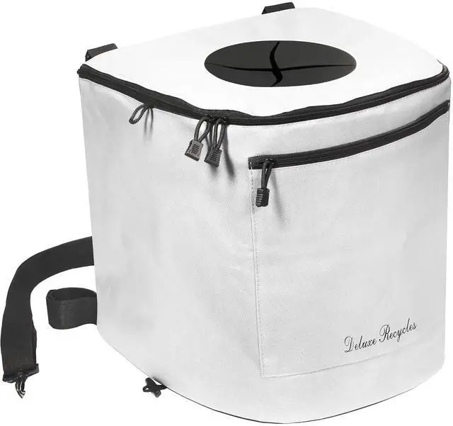 Main image of Portable Trash Can for Boating and Camping - Durable and Collapsible with Inner Bin - Kayak, Fishing, Beach, Hiking and Camping Essentials, Boat Accessories 8 Gallon Trash Can (White)