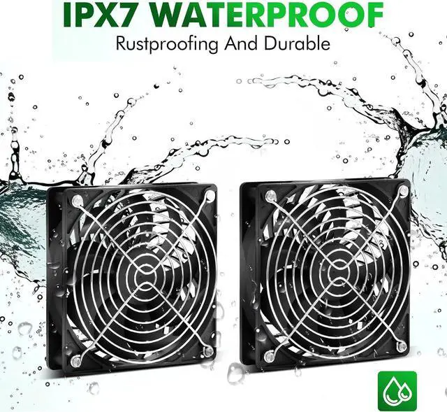 Alt view image 3 of 7 - 5.5" Solar Fan, Solar Panel Fan, 30W Solar Powered Fan with Dual IPX7 Waterproof Fans for Outside Chicken Coops, Greenhouses, Sheds, Intake or Exhaust Air Fan, Solar Ventilation Fan, Solar Exhaust Fan