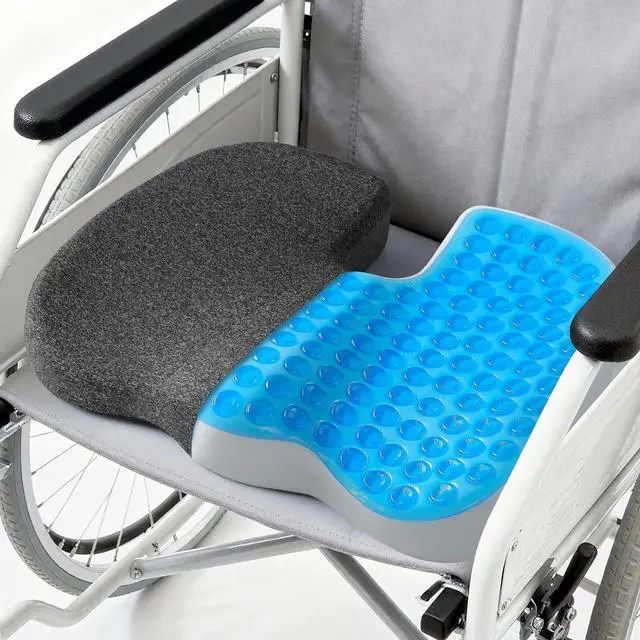 Main image of Gel Wheelchair Cushions for Pain ReliefGC 150B Seat Cushion for Tailbone, Sciatica, Back & Hip Support, Ergonomic Office Chair Cushion for Office, Car Seat & Wheelchair (Black-19×16"×2.8")
