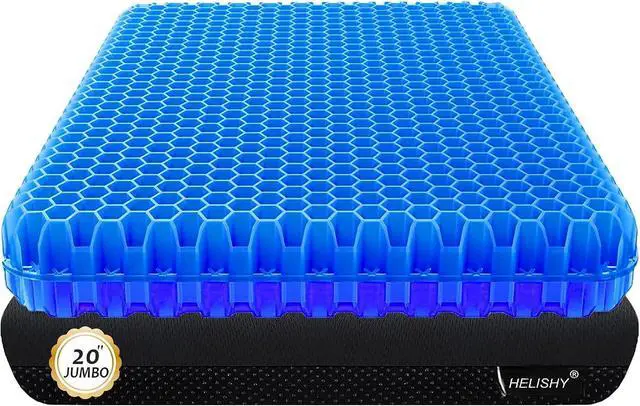 Main image of 20" Gel Seat Cushion for Long Sitting Pressure Relief - Jumbo & Thick Gel Cushions for Office Chairs - Tailbone Pain Relief Cushion, Sciatica & Back Support, Wheelchair Cushions & Car Seat Cushion