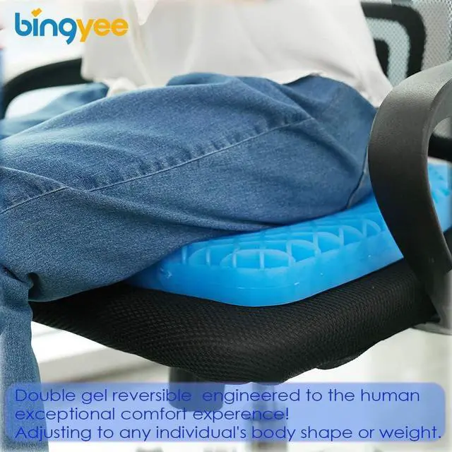 Alt view image 3 of 7 - Gel Seat Cushion 1.8 Inch Thick Seating Pad Orthopedic Chair Cushions for Pressure Relief Gel Pads for Office Chair, Car, Home, Wheelchair, Kayak Cushion, Stadium Cushion