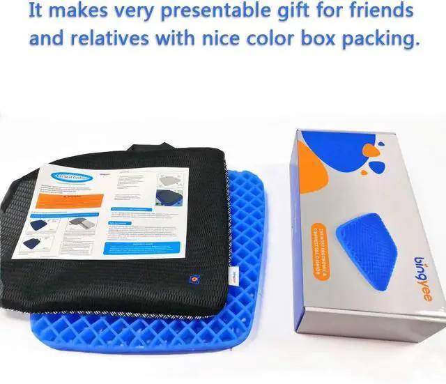 Alt view image 7 of 7 - Gel Seat Cushion 1.8 Inch Thick Seating Pad Orthopedic Chair Cushions for Pressure Relief Gel Pads for Office Chair, Car, Home, Wheelchair, Kayak Cushion, Stadium Cushion