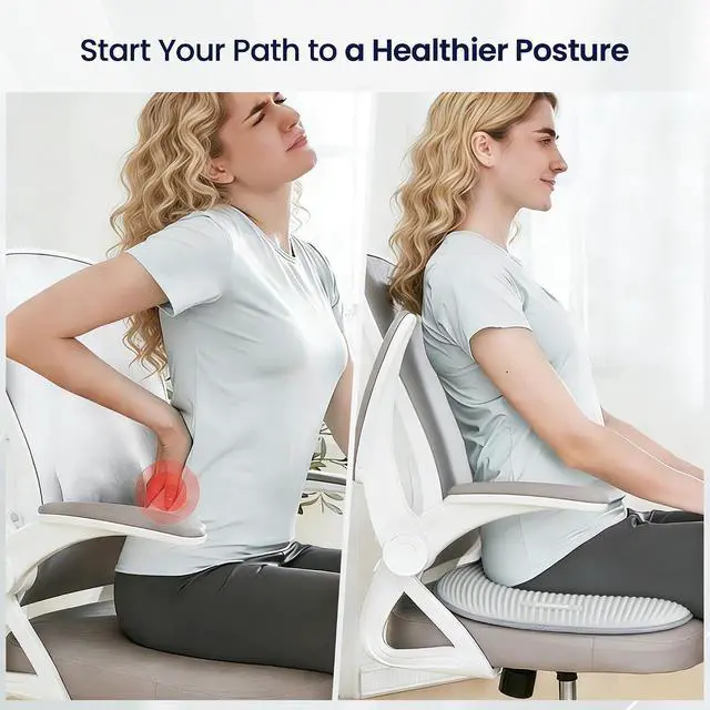 Alt view image 6 of 7 - Cooling Gel Seat Cushion for Long Sitting, Green | 3-Second Cooling, Pressure Relief, For Car Seat & Office Chair, Back, Tailbone, Coccyx Support
