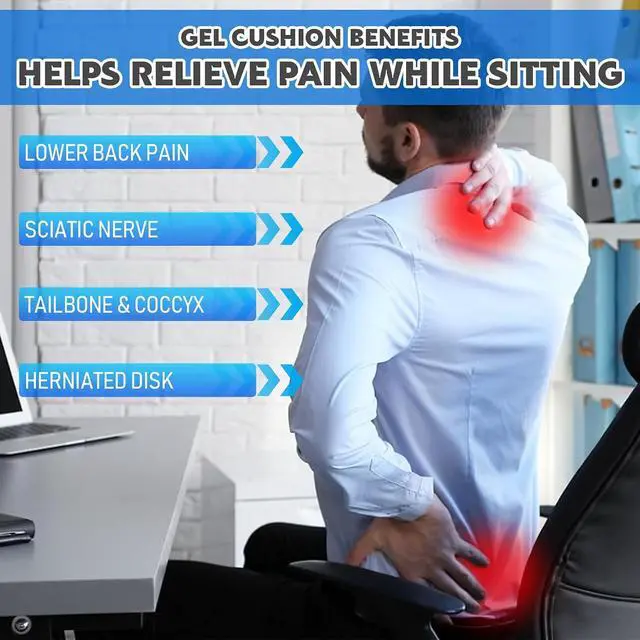 Alt view image 7 of 7 - Cooling Gel Seat Cushion, Thickened Big Breathable Honeycomb Design Absorbs Pressure Points Gel Cushion with Anti-Slip Cover Cooling Seat Cushion for Office Chair Home Car Wheelchair Stadium Bleachers