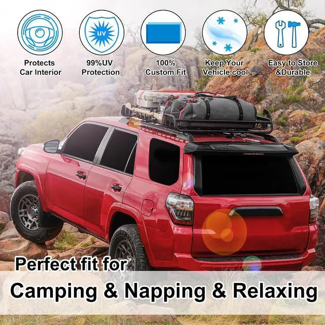 Alt view image 6 of 6 - Window Shades for Toyota 4Runner 2010-2024 Accessories Car Side Full Windows Rear Triangular Windshield Sun Shade Sun UV Rays & Privacy Protection for Camping,Napping,and Relaxing 8PCS