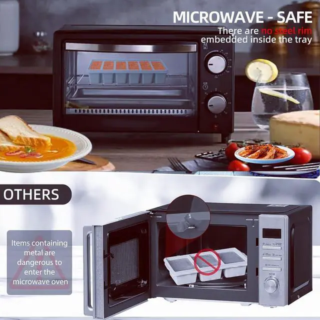 Alt view image 6 of 7 - Silicone Freezer Molds Gift Set with 2 Tbsp, 1/2, 1, and 2 Cup Silicone Freezer Trays With Lids - Meal Prep and Kitchen Essentials Bundle (Blue 4 Pack)