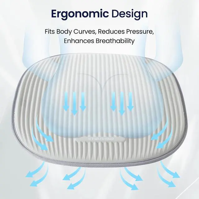 Alt view image 4 of 7 - Cooling Gel Seat Cushion for Long Sitting, Green | 3-Second Cooling, Pressure Relief, For Car Seat & Office Chair, Back, Tailbone, Coccyx Support