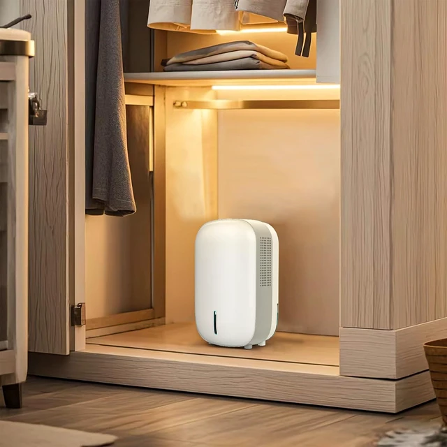 Alt view image 7 of 7 - Mini Dehumidifier for Small Spaces, Quiet with Auto Shut-Off & Power-Off Memory, for Bathroom, Basement & RV