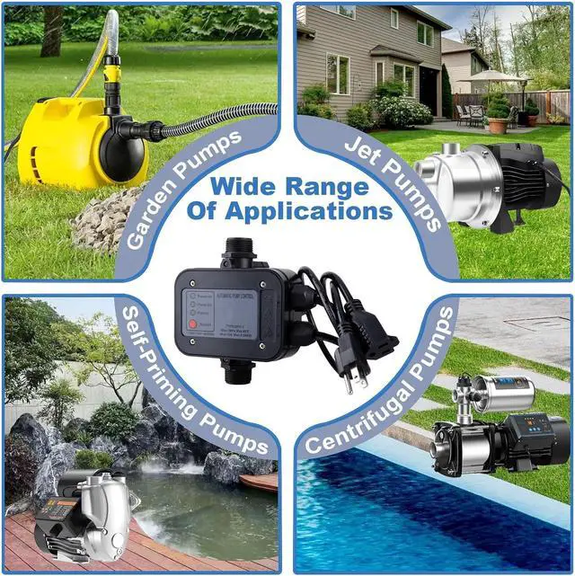 Alt view image 7 of 7 - Smart Water Pump Pressure Controller - Automatic Electronic Switch, Adjustable Pressure Range 1.5-2.5bar, Easy Plug-and-Play, 110-120V, Ideal for Various Pump Types